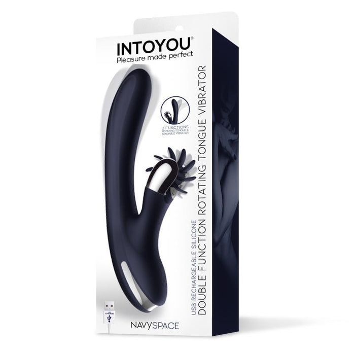 Navyspace Vibrador Con Lenguas Rotadoras Azul