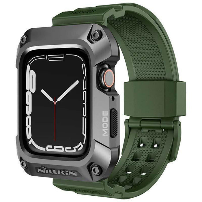 Nillkin Carcasa+Correa Dynaguard Apple Watch 45mm Gris+Verde - Compatible Con Apple Watch 7/8