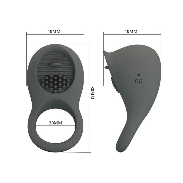 Pretty Love - Nimbus Anillo Vibrador Con Lengua Gris