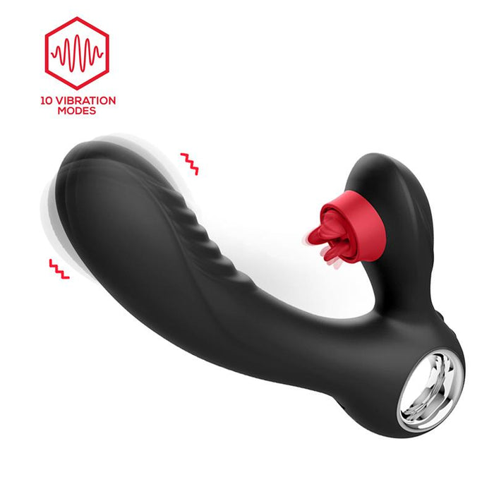 Niza Vibrador Con Calor Y Triple Lengua Estimuladora De Clítoris