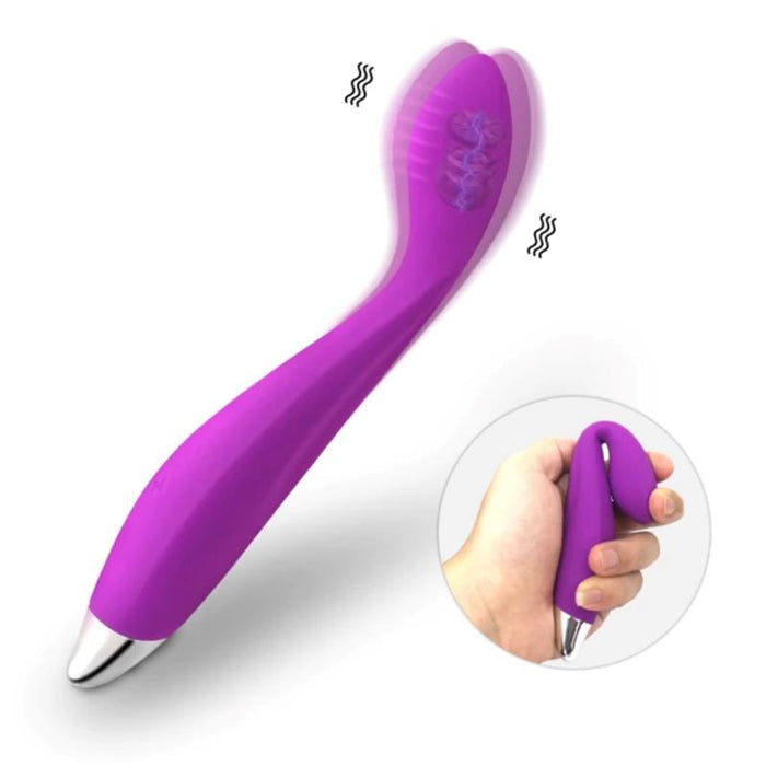 No. Ten Vibrador Hiper-Flexible Punto-G Usb Magnético Silicona
