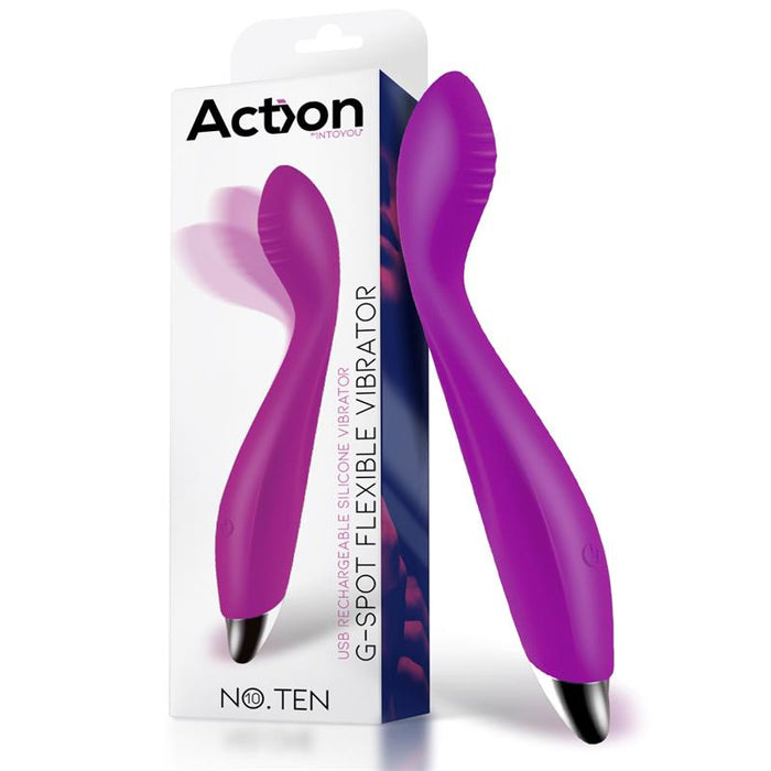 No. Ten Vibrador Hiper-Flexible Punto-G Usb Magnético Silicona