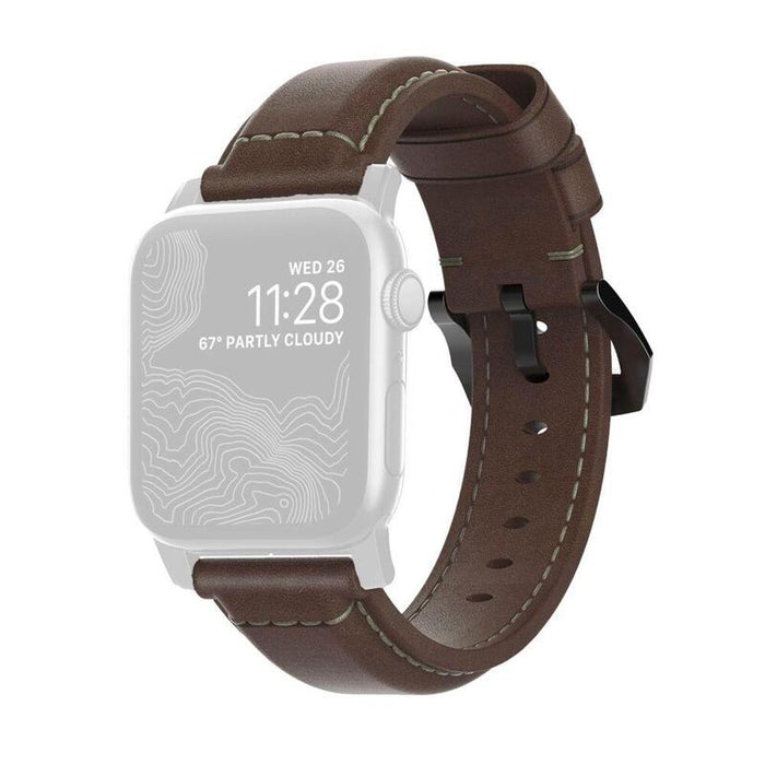 Nomad Traditional Strap Leather Brown Connector Black 38/40/41mm