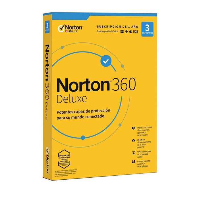 Norton 360 Deluxe 3 Dispositivos / 1 Año De Suscripción
