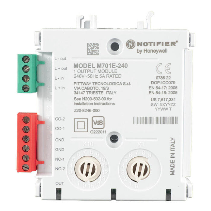 Notifier M701e-240 Módulo De Control Direccionable 240vca Para Montaje En Superficie. Protocolos Clip Y Opal