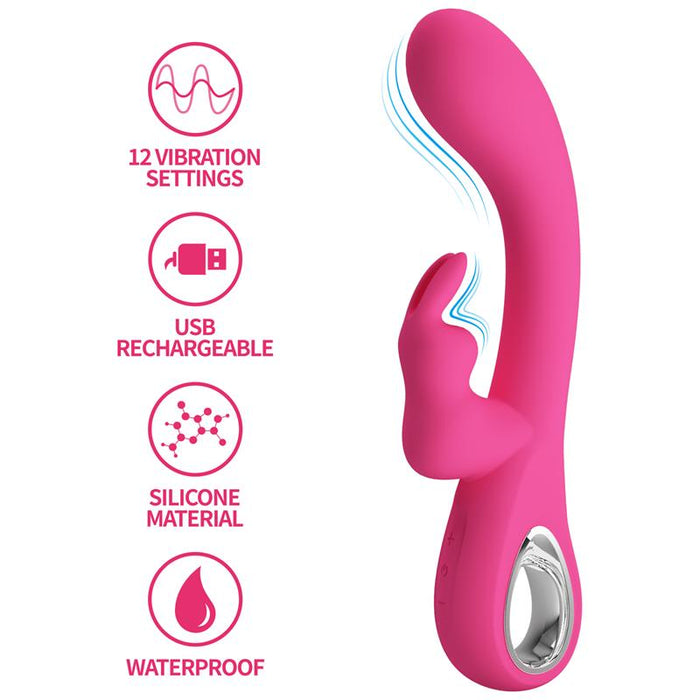 Pretty Love - Novak Vibrador Rabbit 12 Vibraciones Rosa