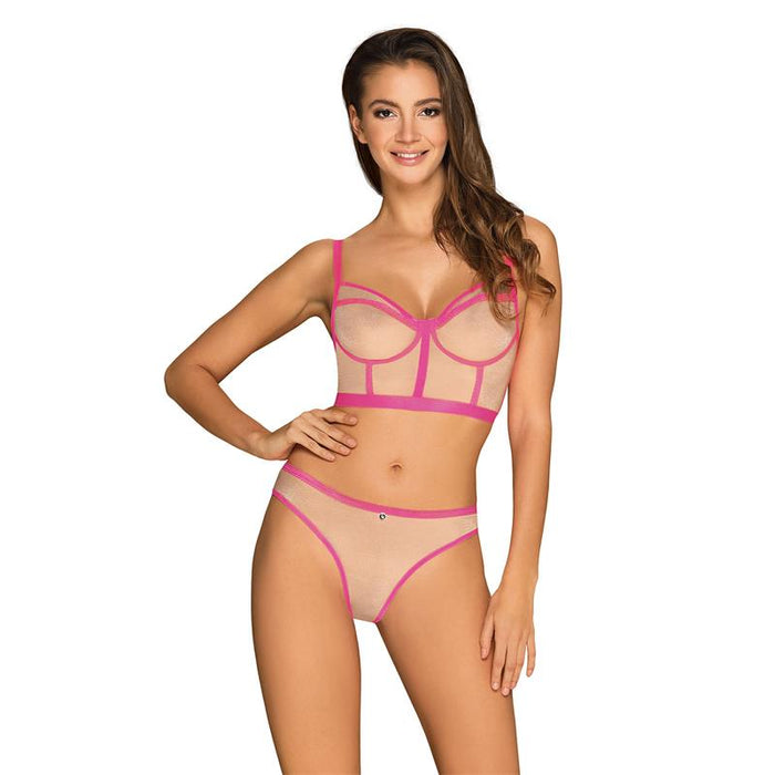 Obsessive - Nudelia Set Dos Piezas Rosa S/M