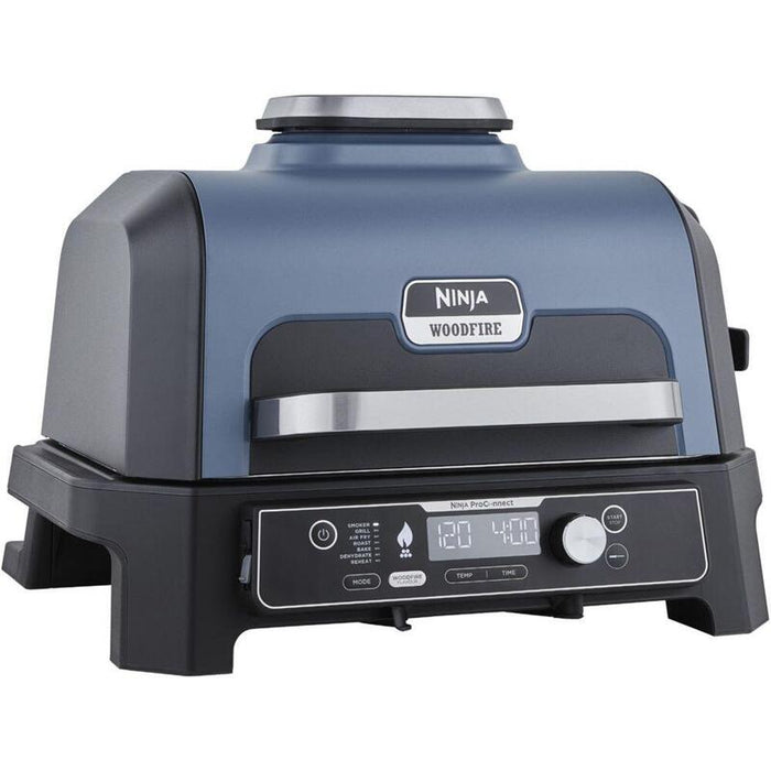 Parrilla Eléctrica Para Exteriores Ninja Woodfire Pro Connect Xl Y Ahumador Azul/Negro, 1.700 Vatios Og901eu