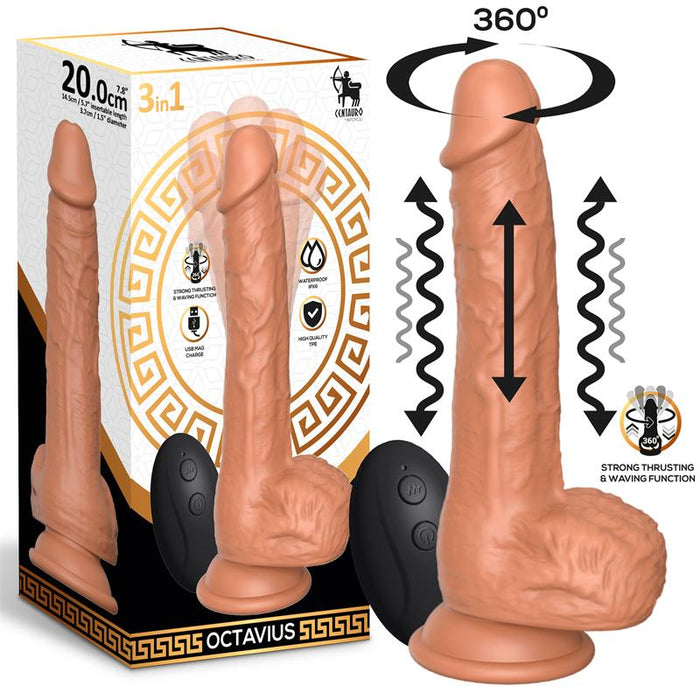 Octavius Dildo Con Vibración, Thrusting Y Waving 360º 7.8 - 20 Cm