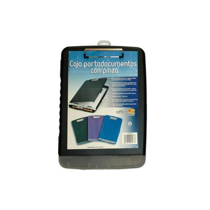 Office Box Caja Portadocumentos Con Pinza Negro