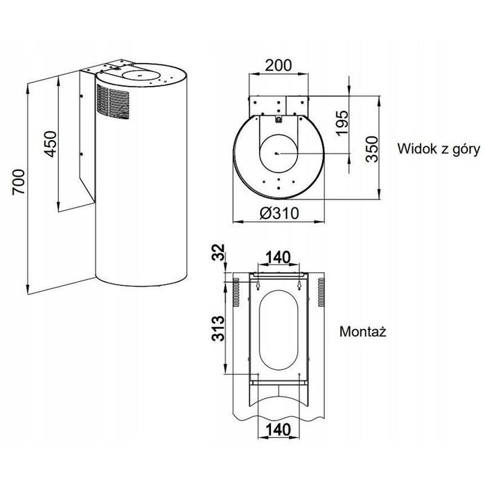 Okap Maan Elba Wpb 731 Zloty Piaskowy