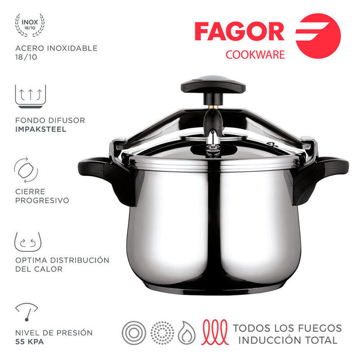 Olla Clasica Bombeada 4 L Inox 18/10 Fagor Ø23,5x12cm