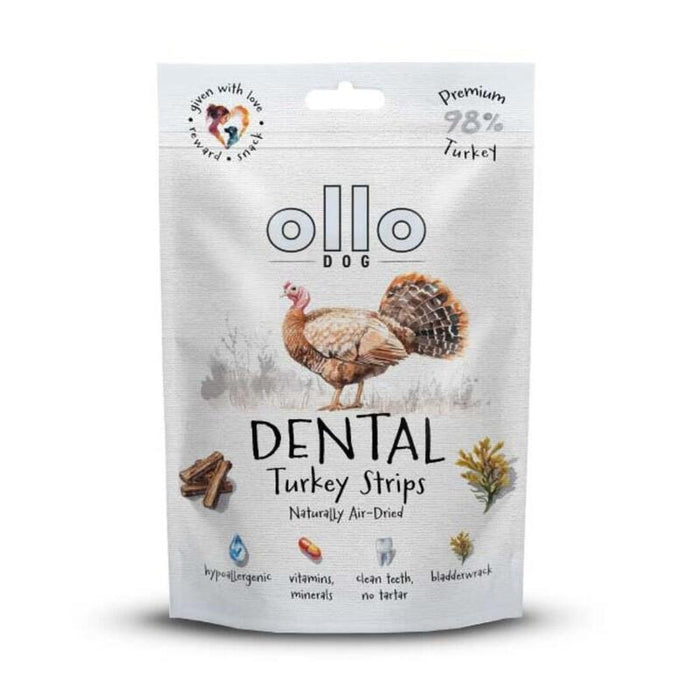 Ollo Air Dried Dental Turkey Strips - Premio Para Perros - 80g