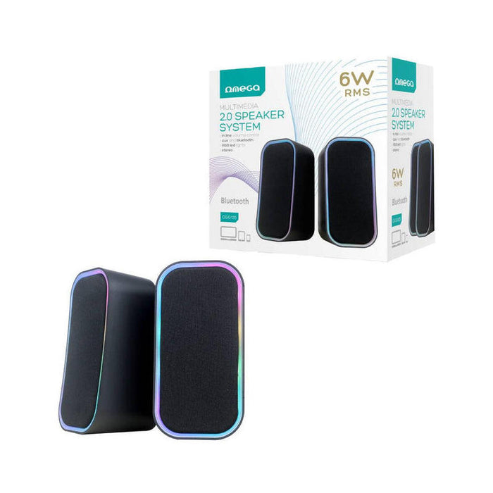 Omega Altavoces Pc 2.0 6w Rms Rgb Led Usb + Bluetooth Ogg135