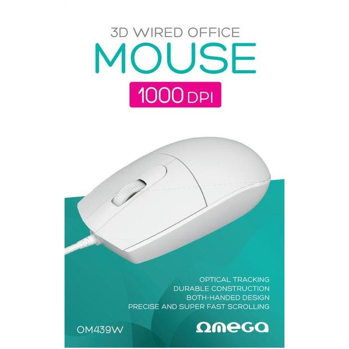 Omega Raton Optico 3d Usb 1000dpi Om439 Blanco