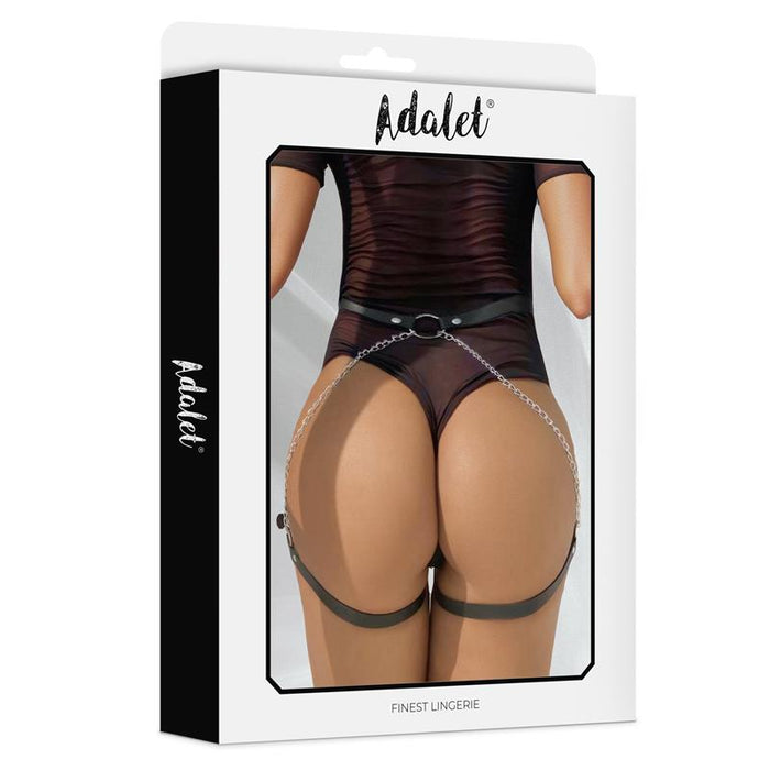 Oriana Cinturón Cuero Vegano Con Cadenas Tall Única