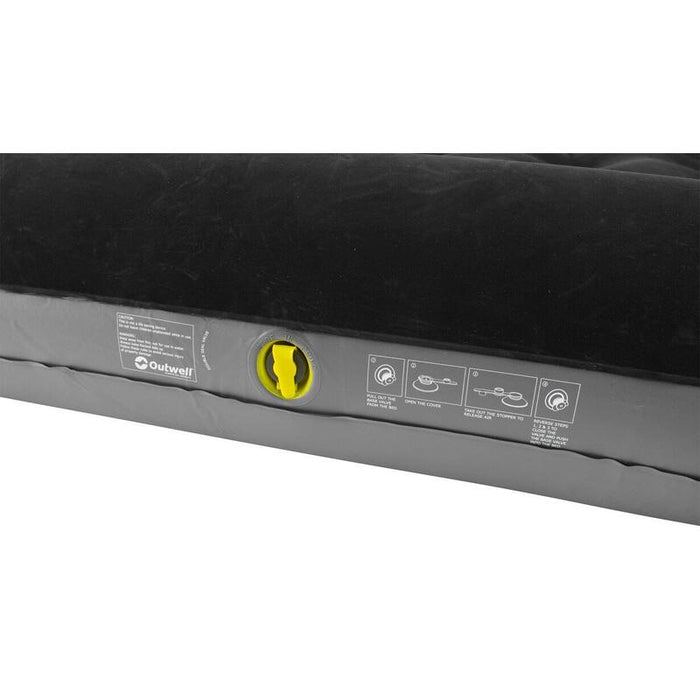 Outwell Classic W Pillow&Pump Double 185 X 135 X 20 30 Cm, Black&Grey