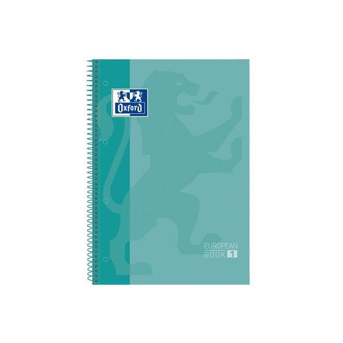 Oxford Cuaderno Europeanbook 1 Microperforado 80 Hojas 1 Linea Tapas Extraduras Classic A4+ Ice Mint -5u-