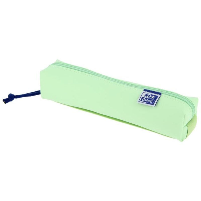 Oxford Live & Go Estuche Cuadrado Pequeño - Material Acolchado - Goma Elastica Para Unirlo Al Cuaderno - Verde