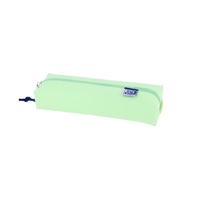 Oxford Live & Go Estuche Rectangular Mediano - Material Acolchado - Goma Elastica Para Unirlo Al Cuaderno - Verde