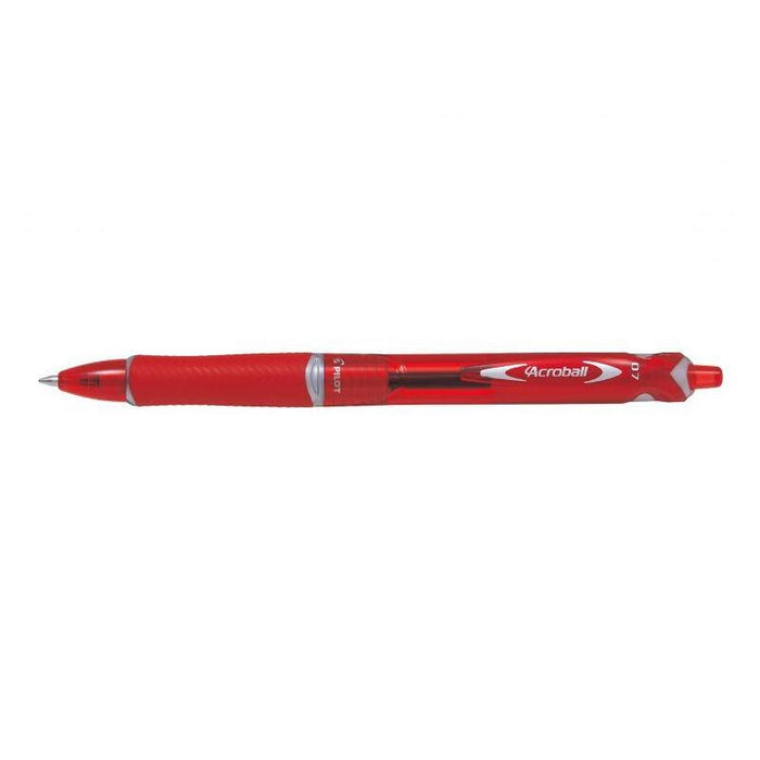 Pack 10 Unidades Pilot Begreen Boligrafo De Bola Retractil Acroball - Recargable - Fabricado Con Plastico Reciclado - Punta Redonda 0.7mm - Trazo 0.25mm - Grip Ergonomico - Color Rojo