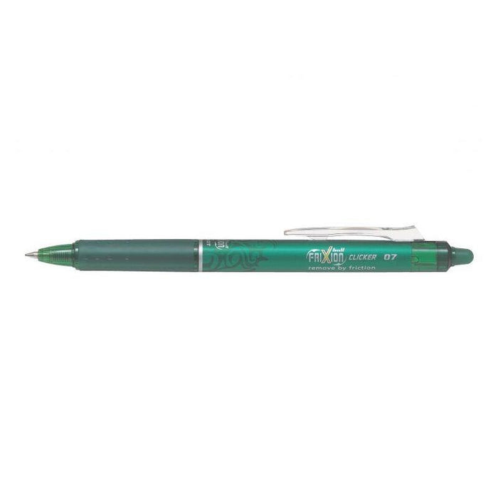 Pack 12 Unidades Pilot Boligrafo De Gel Borrable Retractil Frixion Clicker - Punta De Bola Redonda 0.7mm - Trazo 0.4mm - Grip Ergonomico - Color Verde