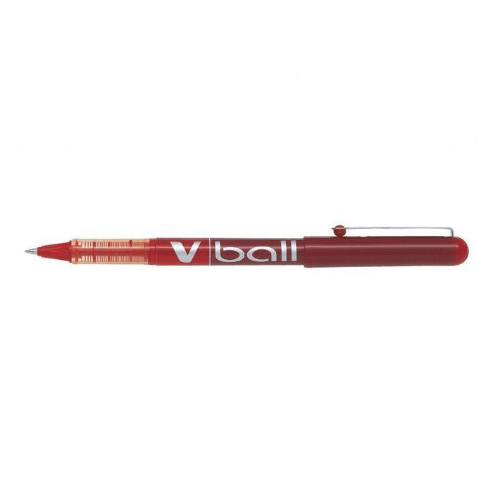 Pack 12 Unidades Pilot Boligrafo De Tinta Liquida V Ball 07 Rollerball - Punta De Bola Redonda 0.7mm - Trazo 0.5mm - Color Rojo