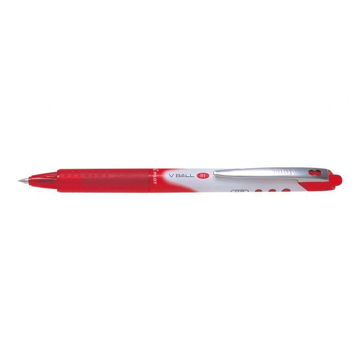 Pack 12 Unidades Pilot Boligrafo De Tinta Liquida V Ball Rt 07 - Retractil - Punta De Bola Conica 0.5mm - Trazo 0.25mm - Grip De Goma - Color Rojo