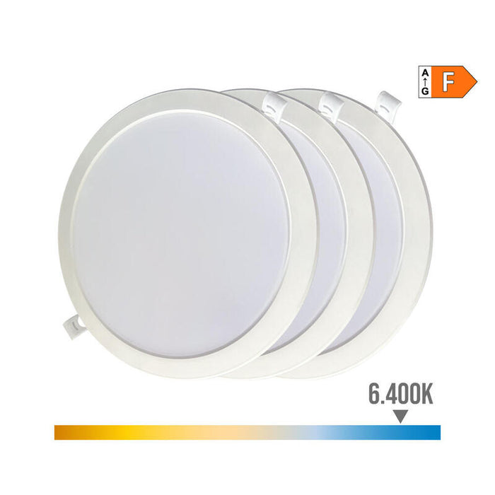 Pack 3 Downlights Led 18w, Luz Fría 6400k