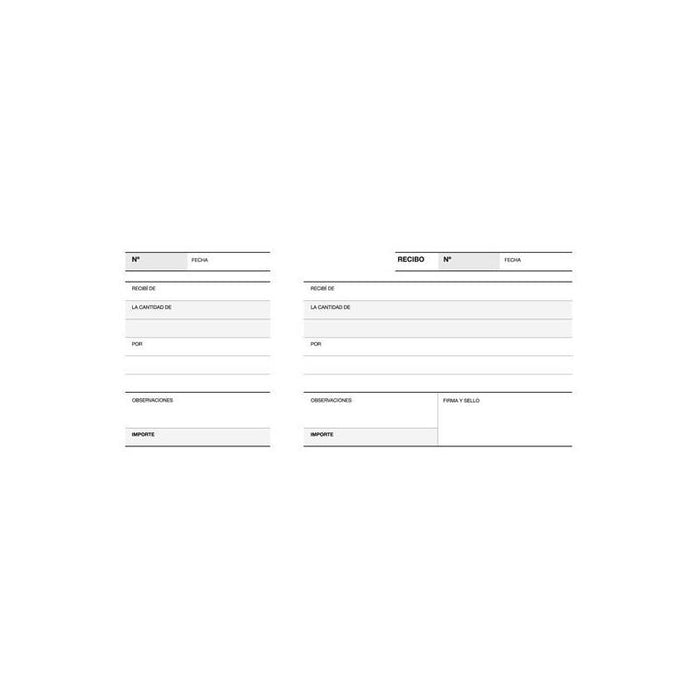 Pack De 10 Unidades Apli Talonario Recibo Con Matriz Tercio Apaisado Lito A-16 Microperforado