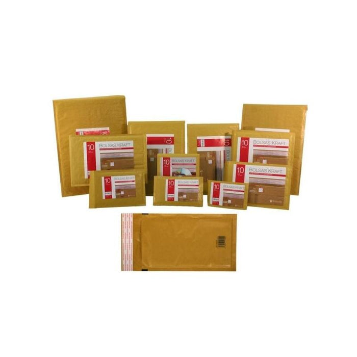 Pack De 10 Unidades Bismark Bolsa Acolchada Kraft Nâº17 240x340mm - Recubrimiento Interno De Laminas De Burbuja De Aire