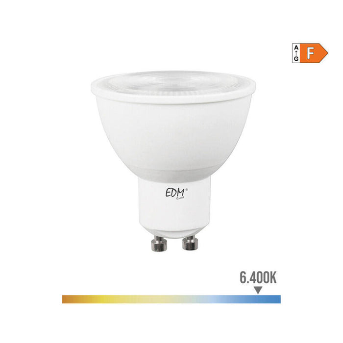 Pack De 10 Unidades - Bombilla Dicroica Led Gu10 7w 550lm 6400k Luz Fria 45° Ø5x5,5cm Edm
