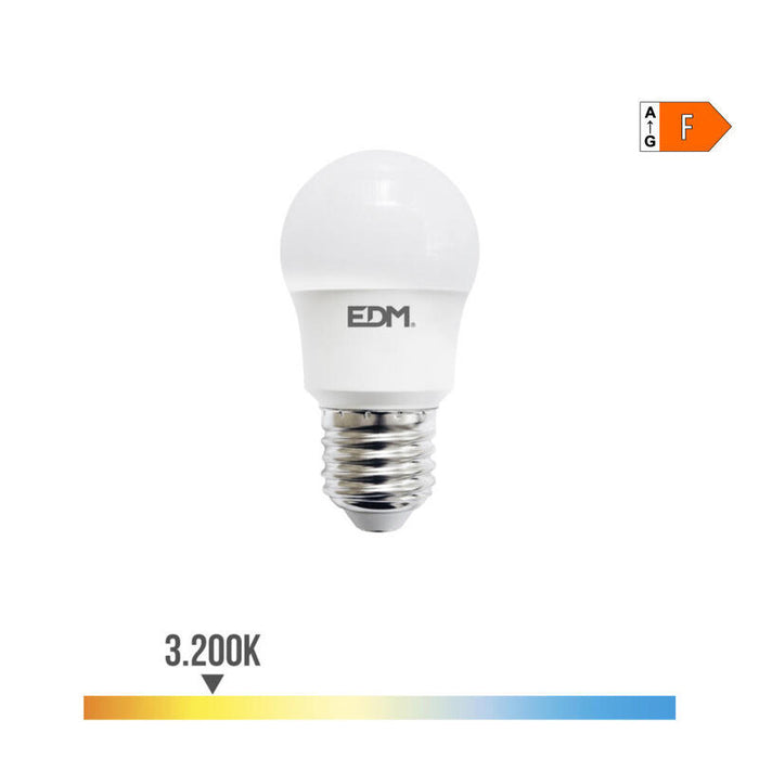 Pack De 10 Unidades - Bombilla Esferica Led E27 8,5w 880lm 3200k Luz Calida Ø4,5x8,6cm Edm