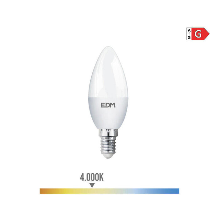 Pack De 10 Unidades - Bombilla Vela Led E14 5w 400lm 4000k Luz Dia Ø3,6x10,3cm Edm