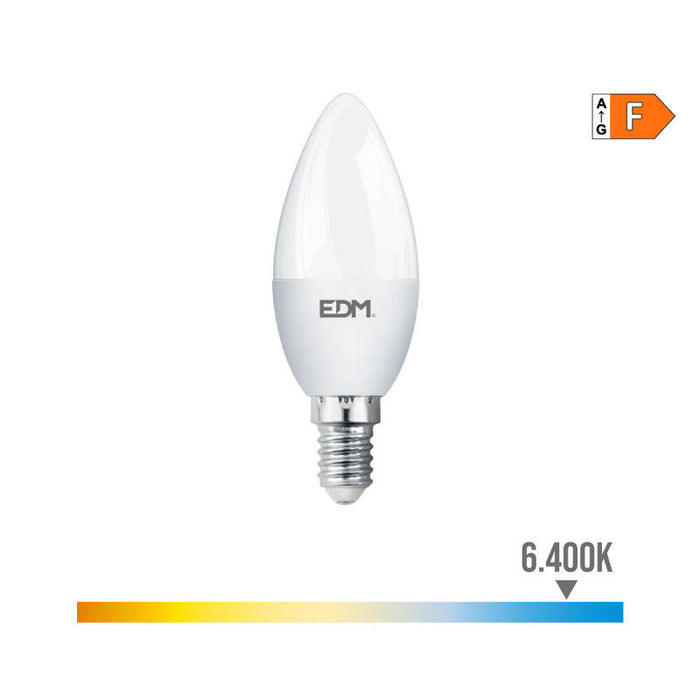 Pack De 10 Unidades - Bombilla Vela Led E14 7w 600lm 6400k Luz Fria Ø3,6x10,3cm Edm