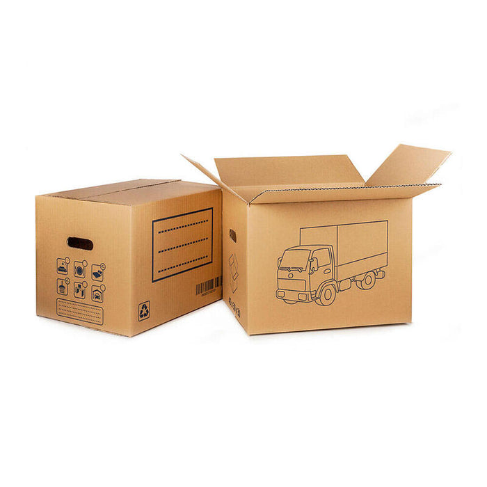 Pack De 10 Unidades - Caja De Carton Para Mudanza (Asa Troquelada) 50x35x35cm Fun & Go