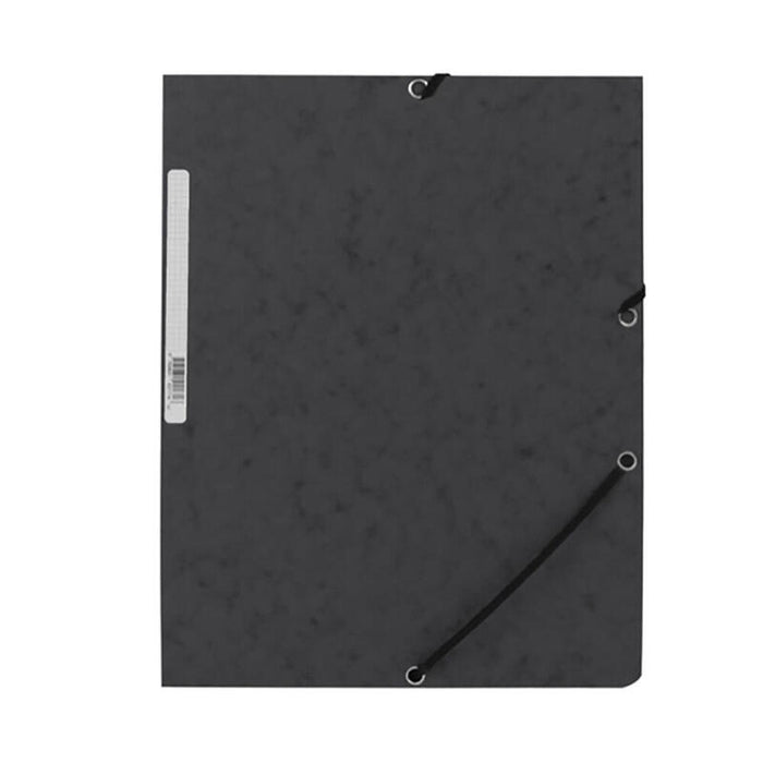 Pack De 10 Unidades - Carpeta Con Gomas Kf02167 Cartón Negra Con Solapas Din A4 Q-Connect
