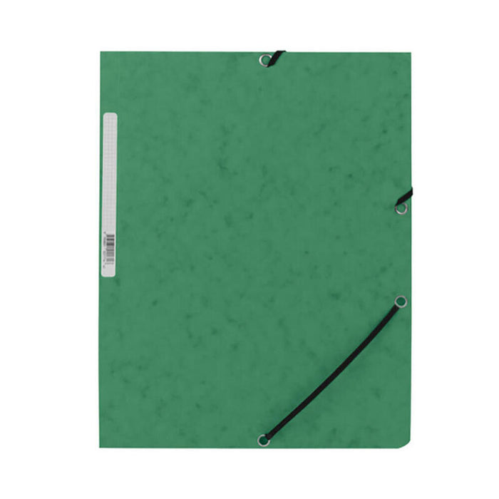 Pack De 10 Unidades - Carpeta Con Gomas Kf02167 Cartón Verde Con Solapas Din A4 Q-Connect