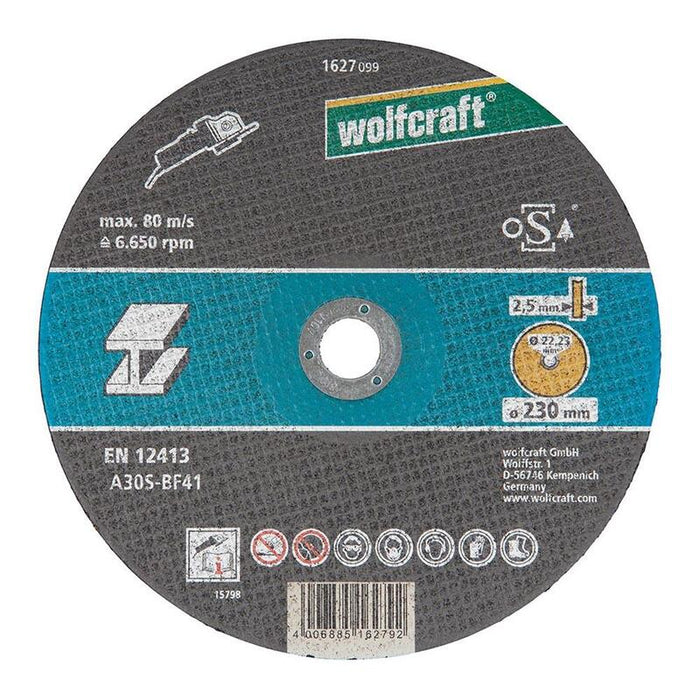 Pack De 10 Unidades - Disco De Corte Para Metal Ø230x2,5x22,23mm. 1627099 Wolfcraft
