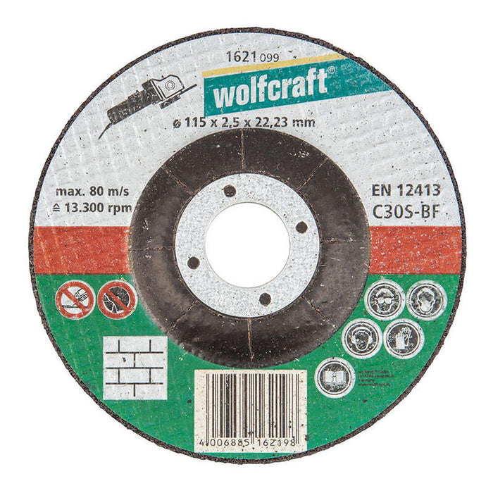 Pack De 10 Unidades - Disco De Corte Para Piedra Ø115x2,5x22,23mm. 1621099 Wolfcraft