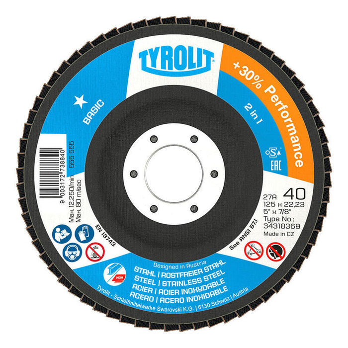 Pack De 10 Unidades - Disco De Láminas 27cla Ø125x22,23 Za40q-B Tyrolit