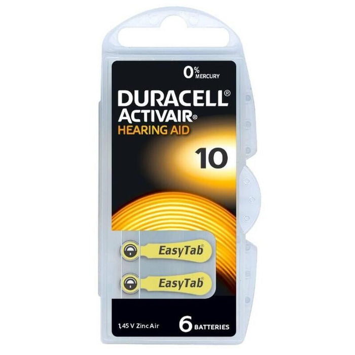 Pack De 10 Unidades Duracell Pila Audifono Da10 1,45v Activair Mg Blister*6 10 Uds