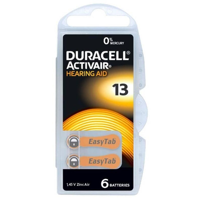 Pack De 10 Unidades Duracell Pila Audifono Da13 1,45v Activair Mg Blister*6 10 Uds