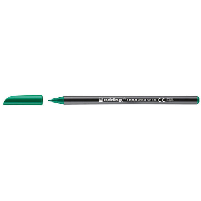 Pack De 10 Unidades Edding 1200 Rotulador Permanente Punta Redonda - Trazo Entre 0.5  Y 1 Mm. - Tinta Con Base De Agua - Color Verde