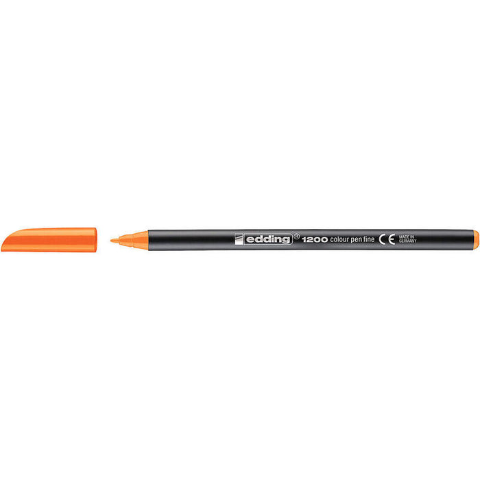 Pack De 10 Unidades Edding 1200 Rotulador Punta Redonda - Trazo 1mm - Tinta Con Base De Agua - Color Naranja Neon
