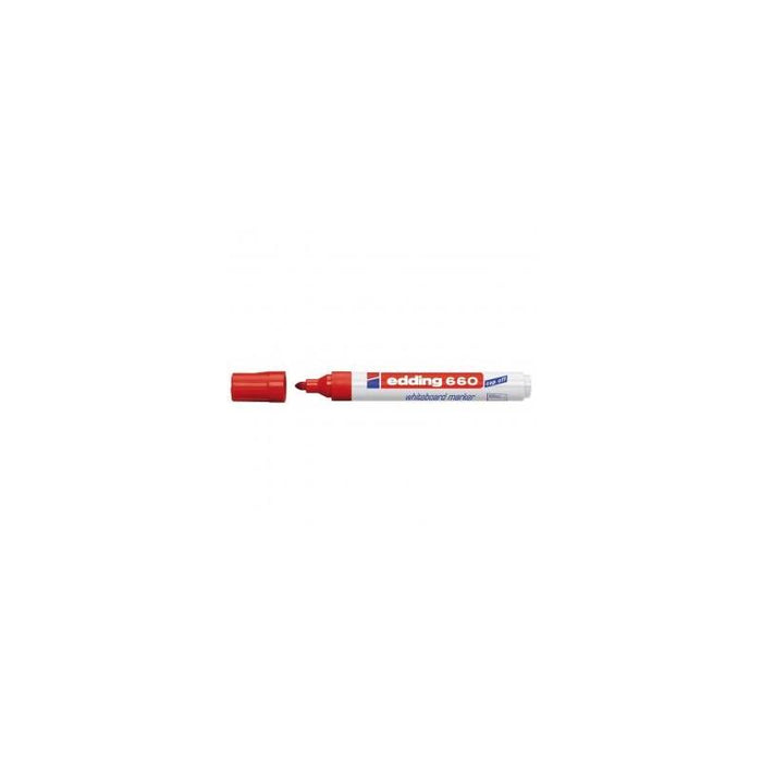 Pack De 10 Unidades Edding 660 Rotulador Para Pizarra Blanca - Punta Redonda - Trazo Entre 1.5 Y 3 Mm. - Tinta Pigmentada - Recargable - Borrable En Seco - Color Rojo