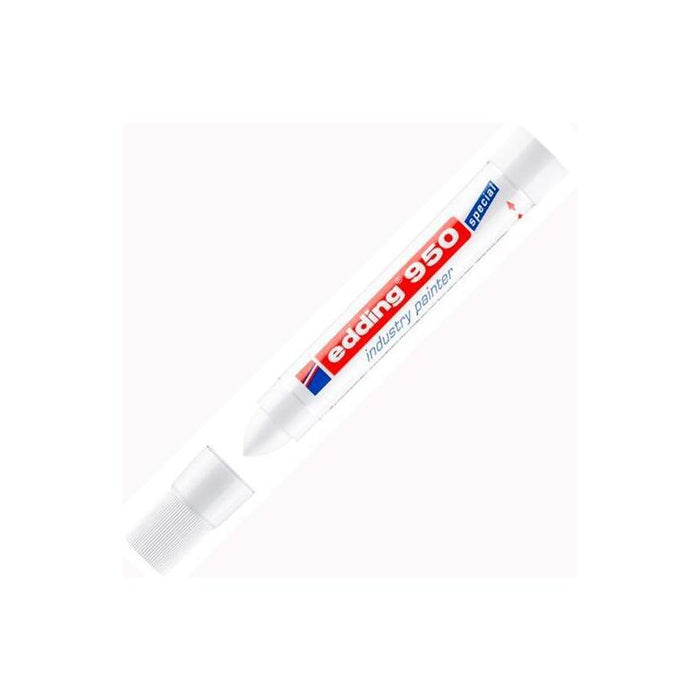 Pack De 10 Unidades Edding Marcador Industrial 950 Punta Redonda Blanco