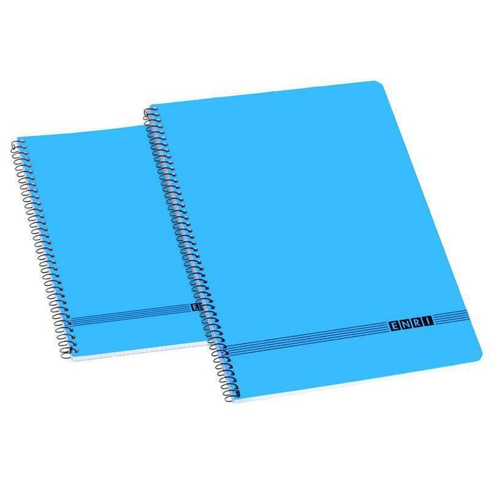 Pack De 10 Unidades Enri Cuaderno Espiral Oficina 80h 4x4 Tapas Blandas Folio Azul
