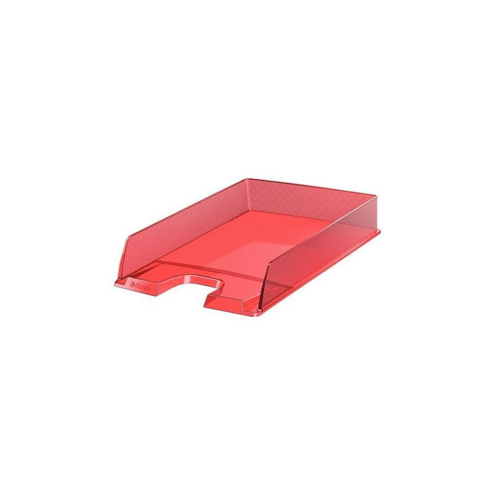 Pack De 10 Unidades Esselte Europost Bandeja Portadocumentos - Plastico Transparente - Formato Vertical - A4 - Color Rojo