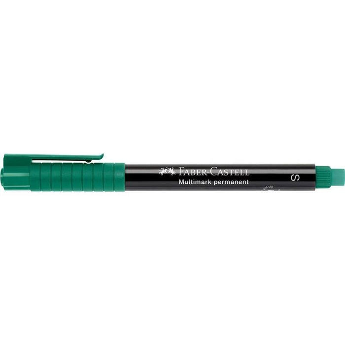 Pack De 10 Unidades Faber-Castell Multimark Rotulador Permanente - Ancho De Trazo 0.4mm - Goma De Borrar Integrada - Resistente A La Luz Y Al Agua - Color Verde